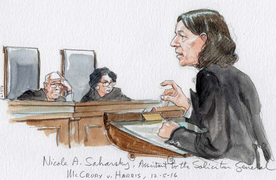 Nicole Saharsky, Assistant to the Solicitor General (arguing for the federal government in McCrory v. Harris)