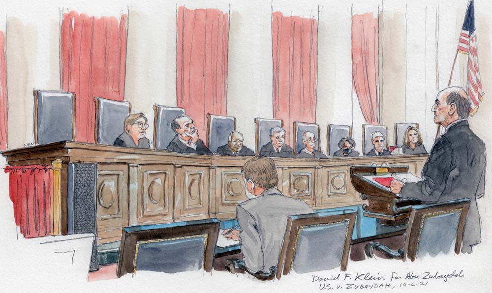 David Klien argues before eight justices on the bench.