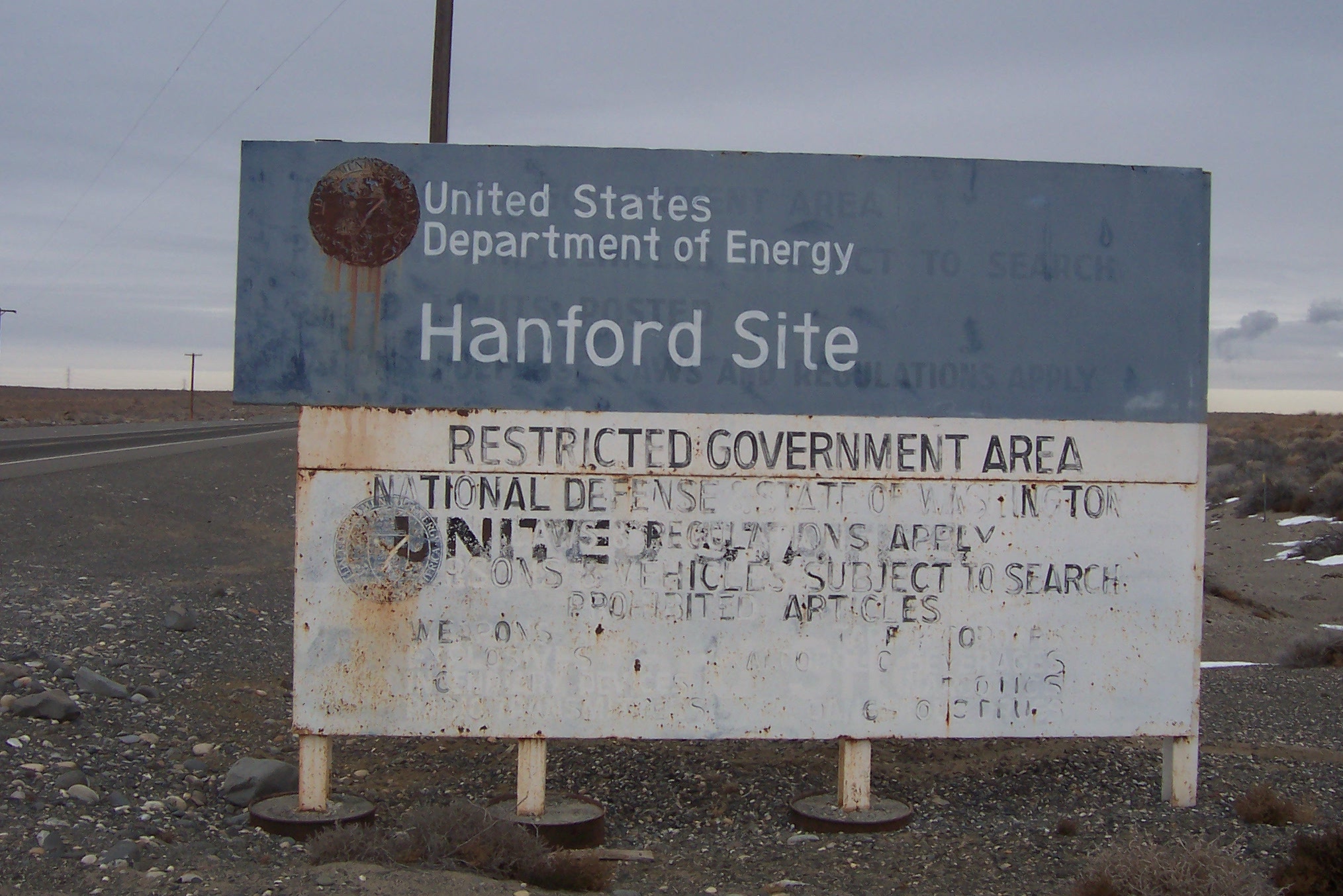 Hanford site sign