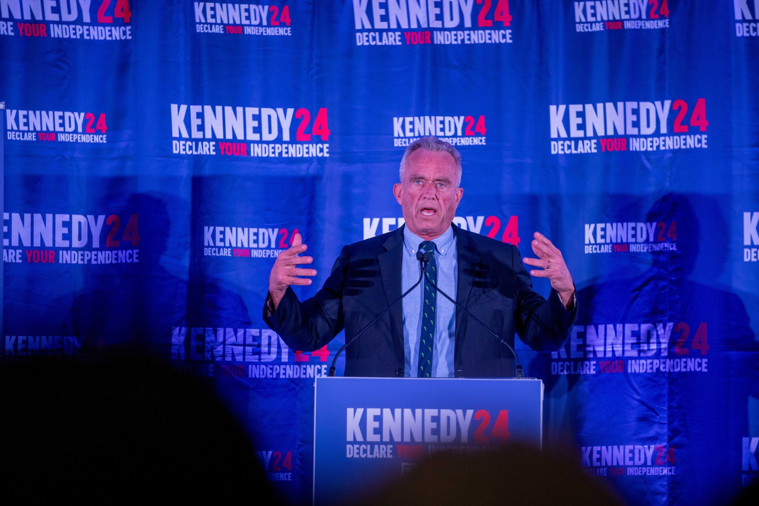 Then-candidate Robert F. Kennedy Jr. speaking at a campaign event