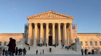 Supreme Court building with tourists in front