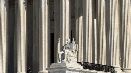 Statue in front of Supreme Court steps