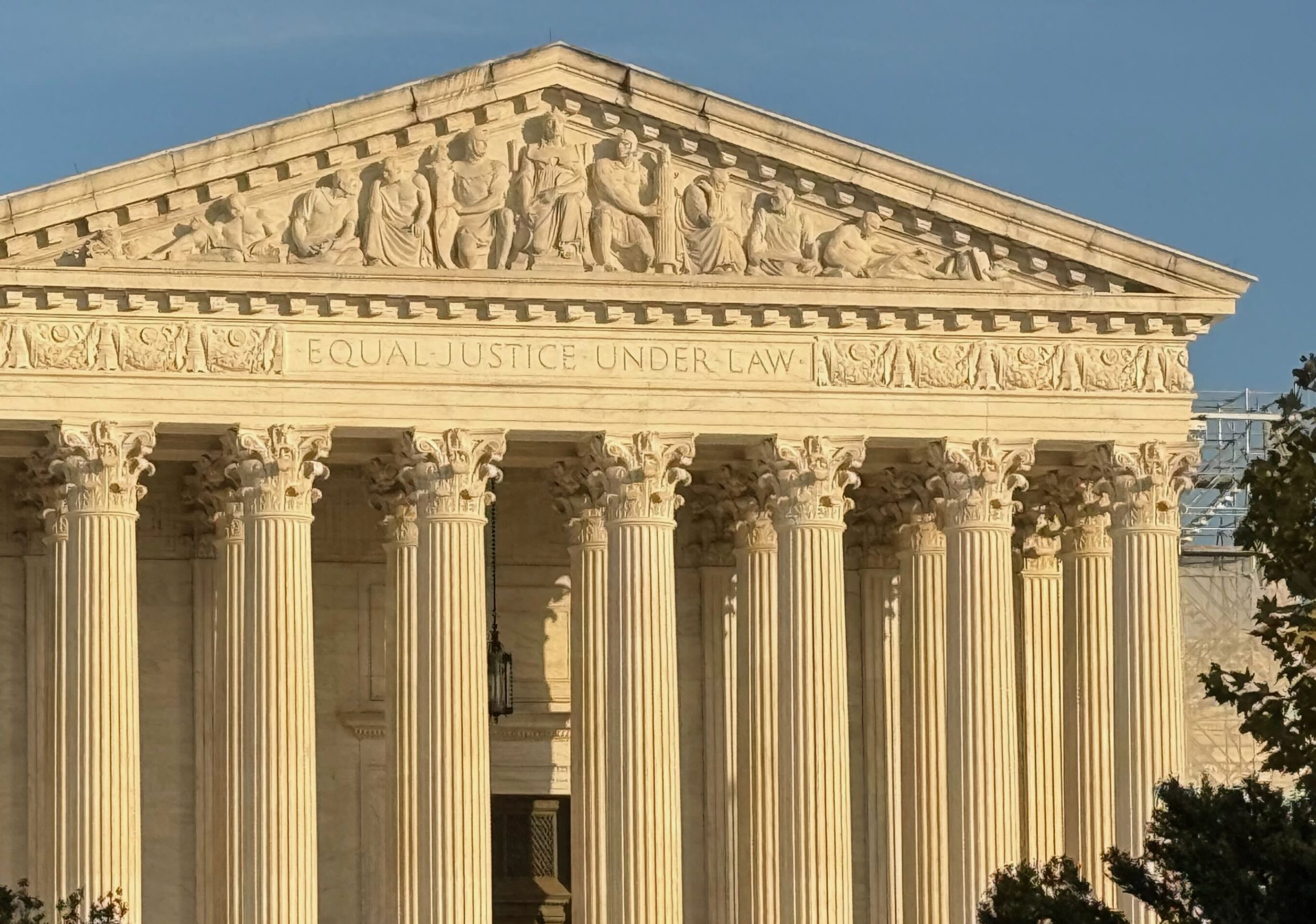 Supreme Court building in gold light