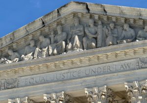 The carvings over the Supreme Court steps