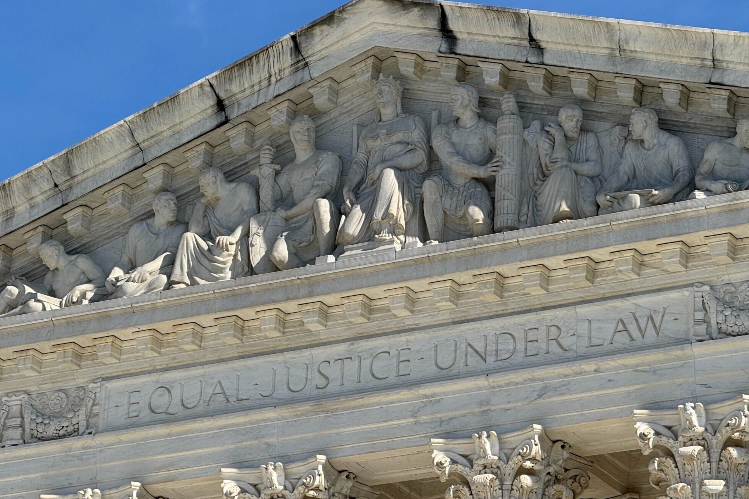 Carvings above the Supreme Court steps