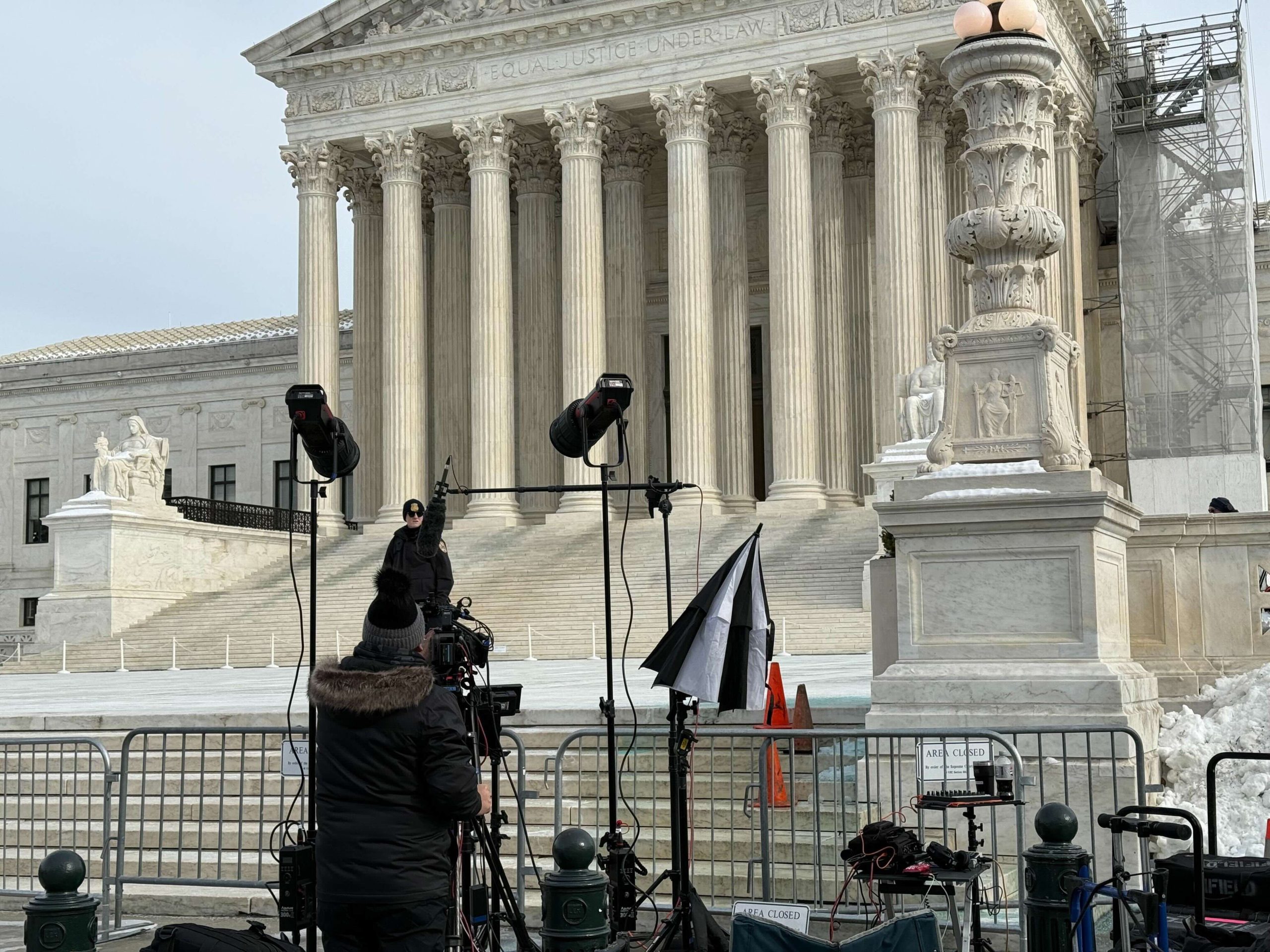 News cameras in front of the Supreme Court