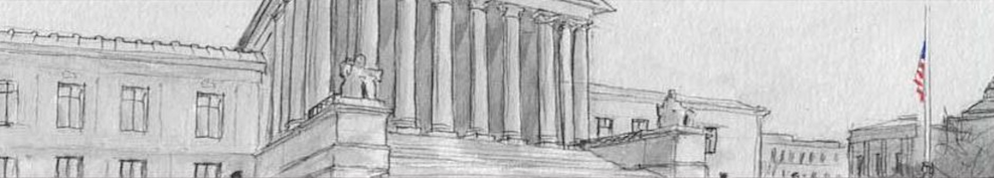 Sketch of the Supreme Court building in grey