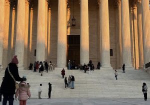 Visitors on the Supreme Court steps